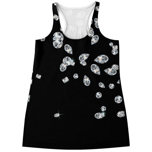 Diamond Gems Print Women's Racerback Tank Top