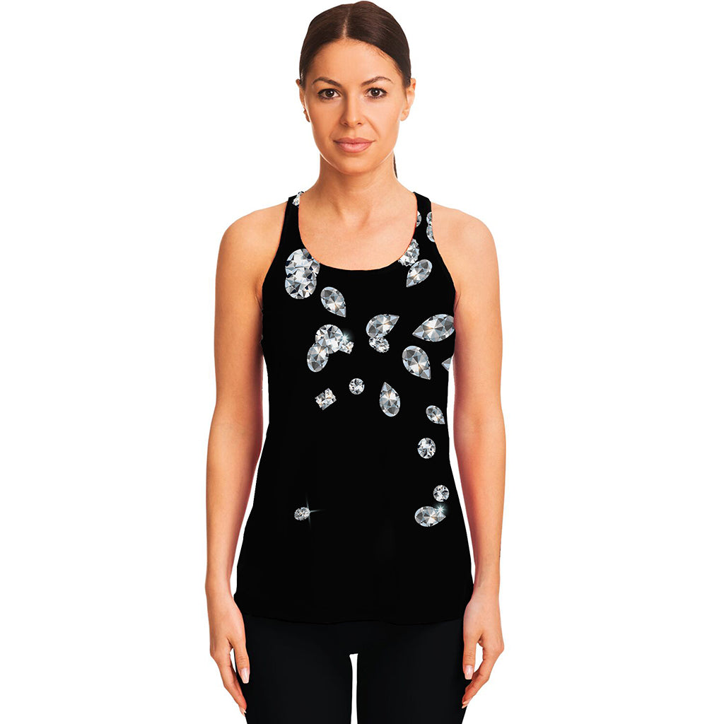 Diamond Gems Print Women's Racerback Tank Top