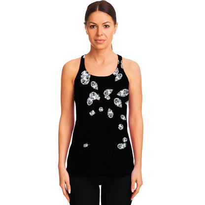Diamond Gems Print Women's Racerback Tank Top