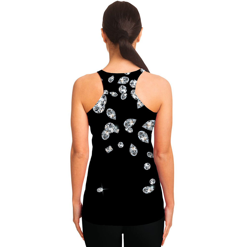 Diamond Gems Print Women's Racerback Tank Top