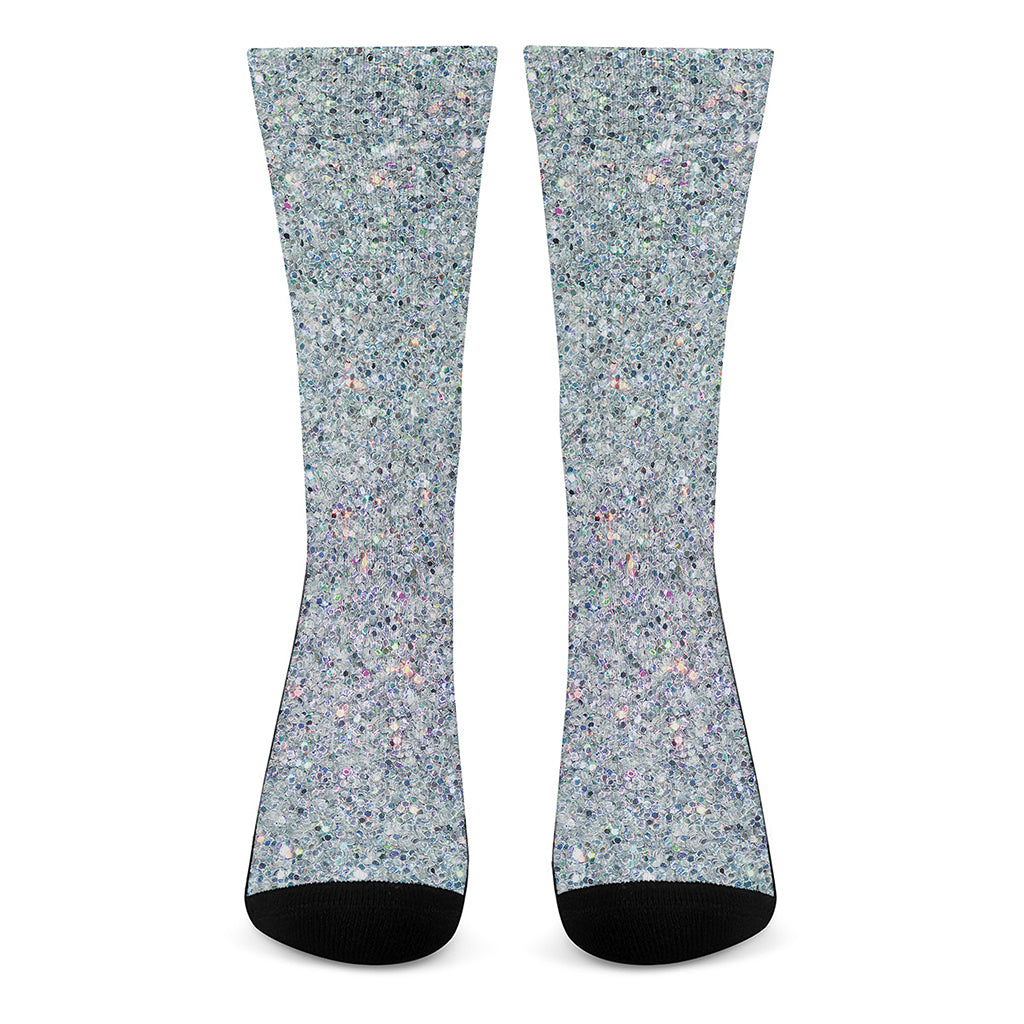 Diamond Glitter Artwork Print (NOT Real Glitter) Crew Socks