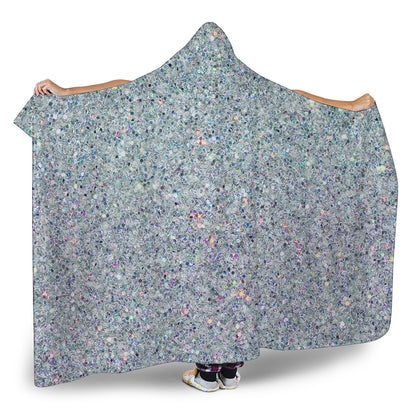 Diamond Glitter Artwork Print (NOT Real Glitter) Hooded Blanket