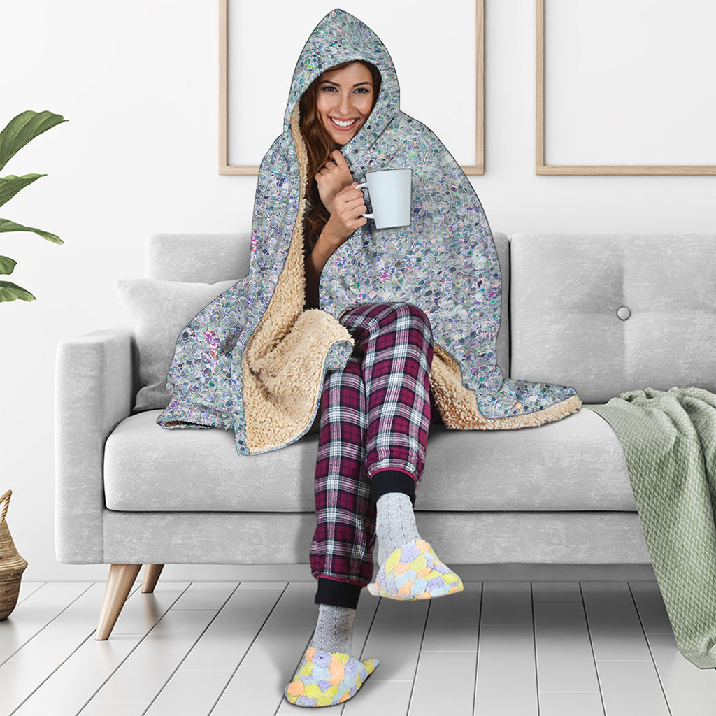 Diamond Glitter Artwork Print (NOT Real Glitter) Hooded Blanket