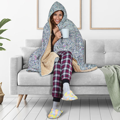 Diamond Glitter Artwork Print (NOT Real Glitter) Hooded Blanket