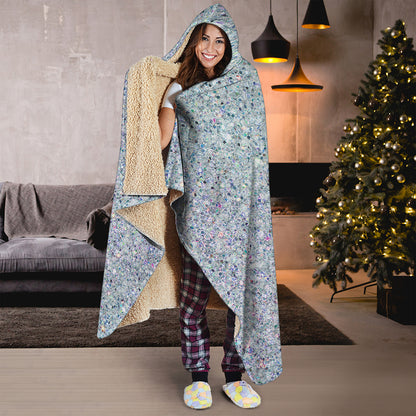 Diamond Glitter Artwork Print (NOT Real Glitter) Hooded Blanket