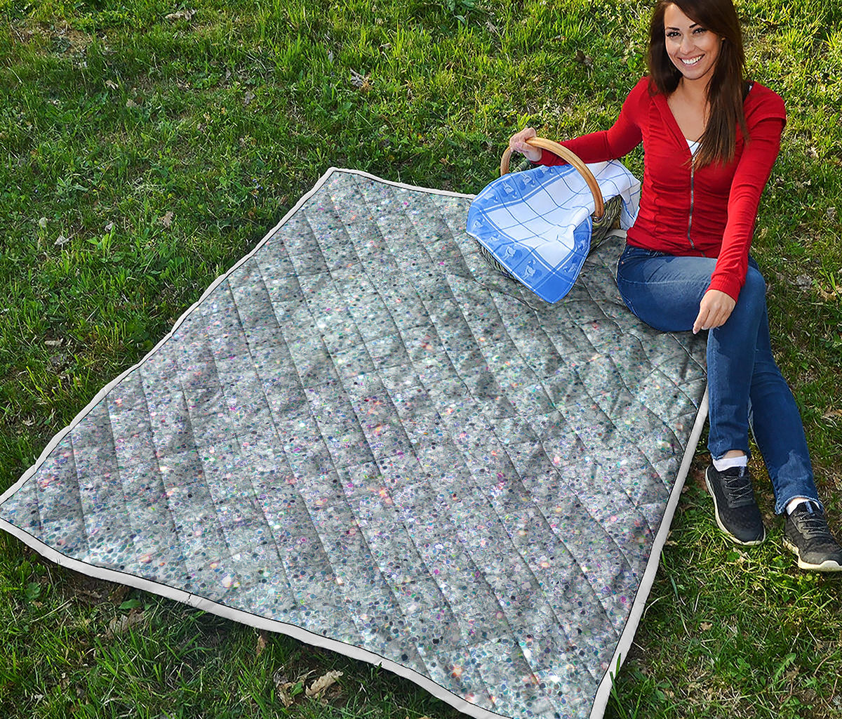 Diamond Glitter Artwork Print (NOT Real Glitter) Quilt