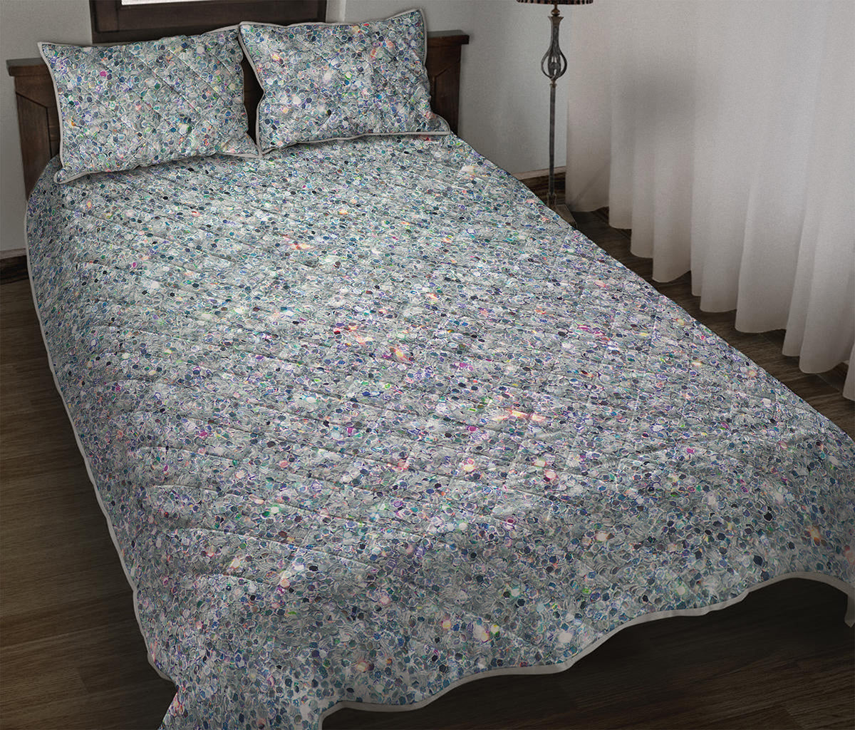 Diamond Glitter Artwork Print (NOT Real Glitter) Quilt Bed Set