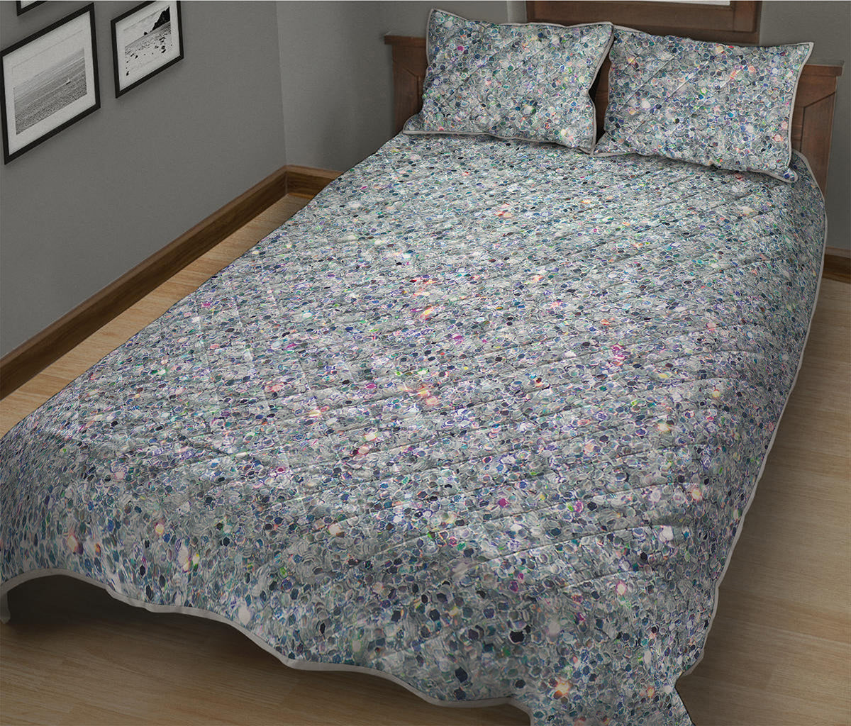 Diamond Glitter Artwork Print (NOT Real Glitter) Quilt Bed Set
