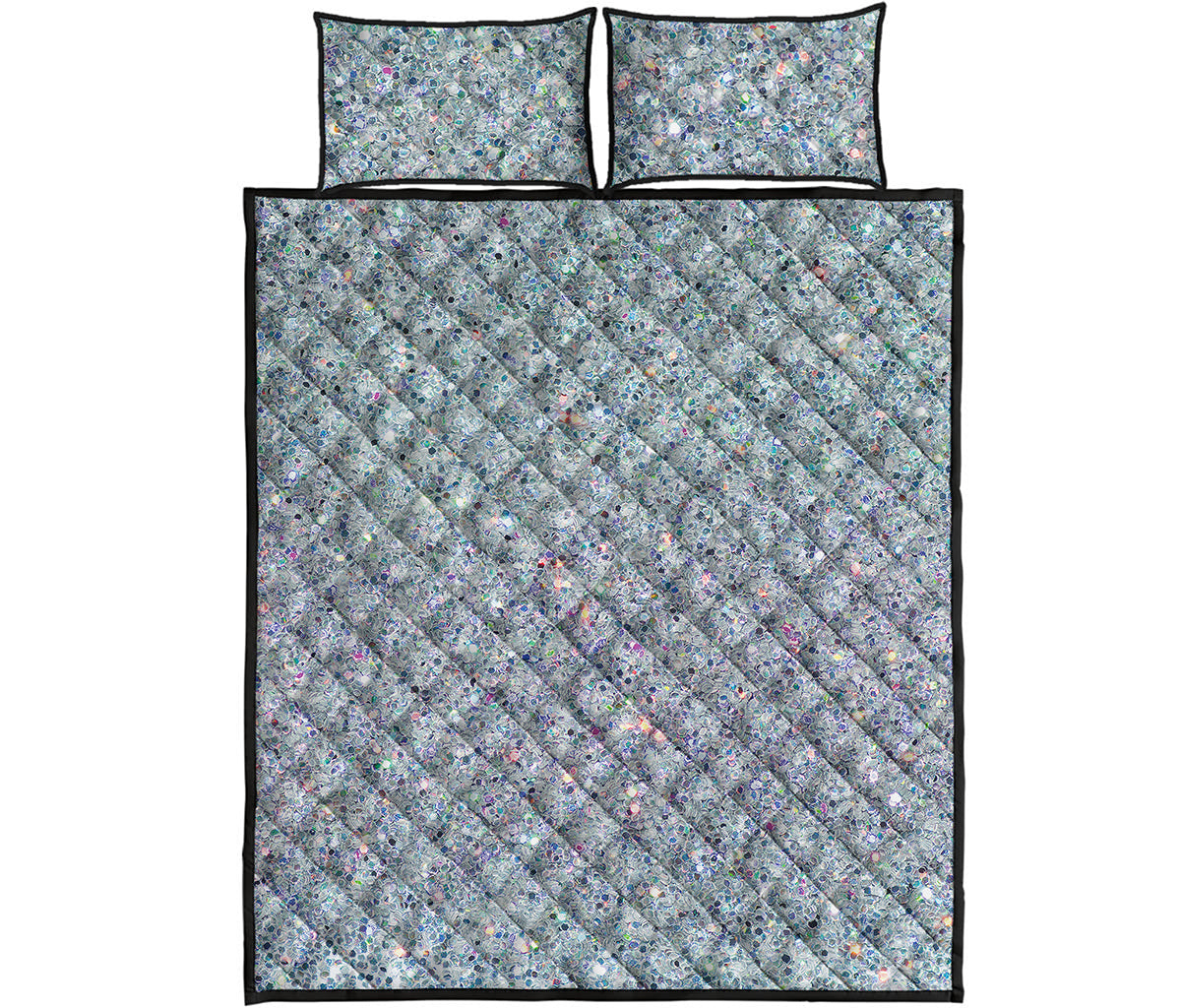 Diamond Glitter Artwork Print (NOT Real Glitter) Quilt Bed Set