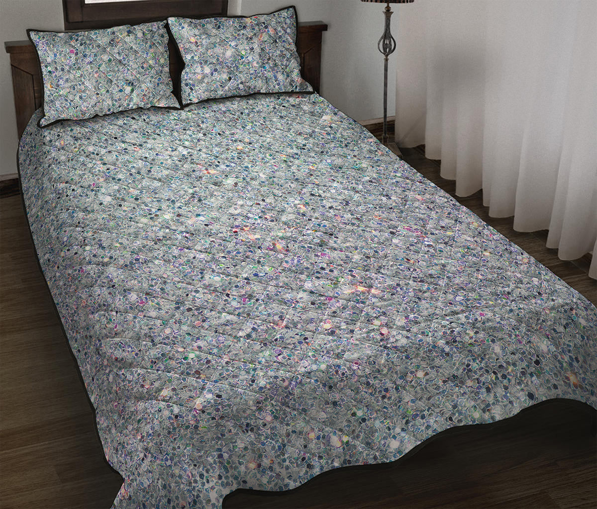 Diamond Glitter Artwork Print (NOT Real Glitter) Quilt Bed Set