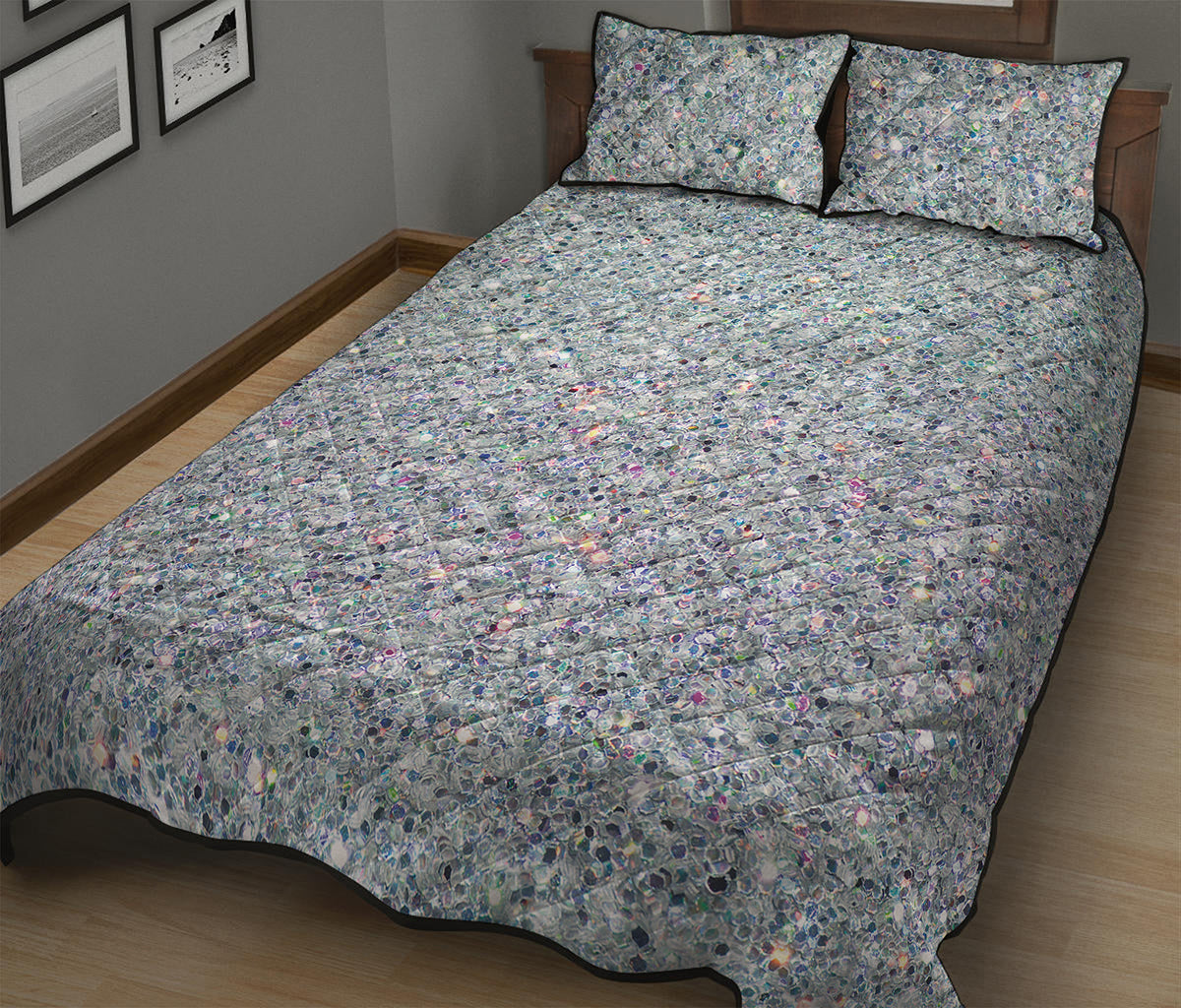 Diamond Glitter Artwork Print (NOT Real Glitter) Quilt Bed Set