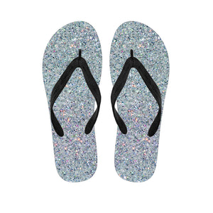 Diamond Glitter Texture Print Flip Flops