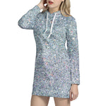 Diamond Glitter Texture Print Hoodie Dress