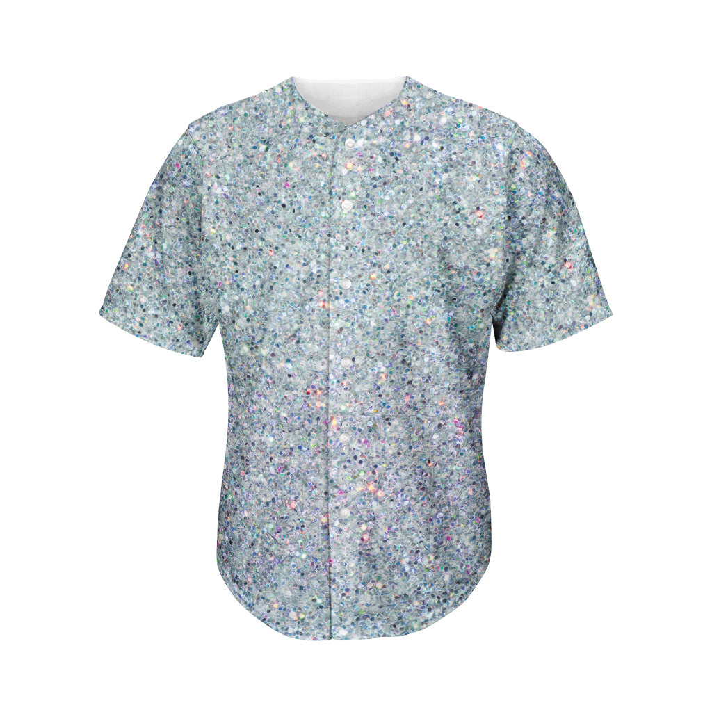 Diamond Glitter Texture Print Men's Baseball Jersey