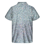 Diamond Glitter Texture Print Men's Short Sleeve Shirt