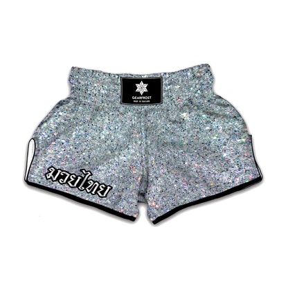 Diamond Glitter Texture Print Muay Thai Boxing Shorts