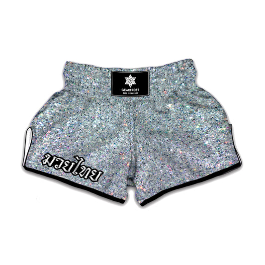 Diamond Glitter Texture Print Muay Thai Boxing Shorts