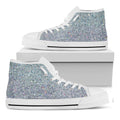 Diamond (NOT Real) Glitter Print White High Top Sneakers