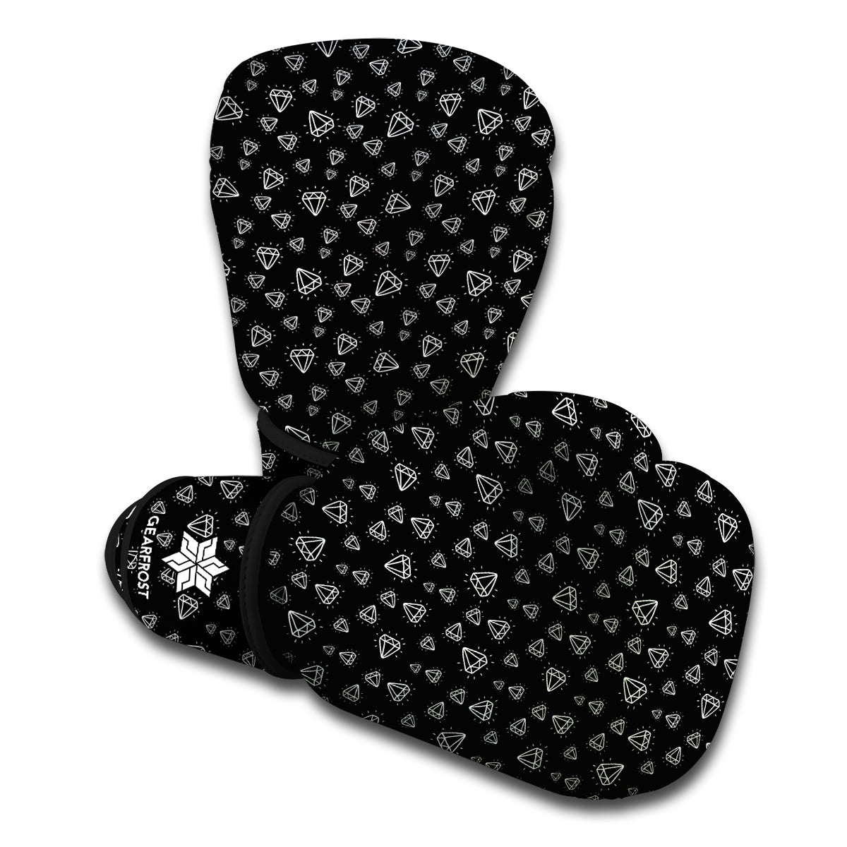 Diamond Pattern Print Boxing Gloves