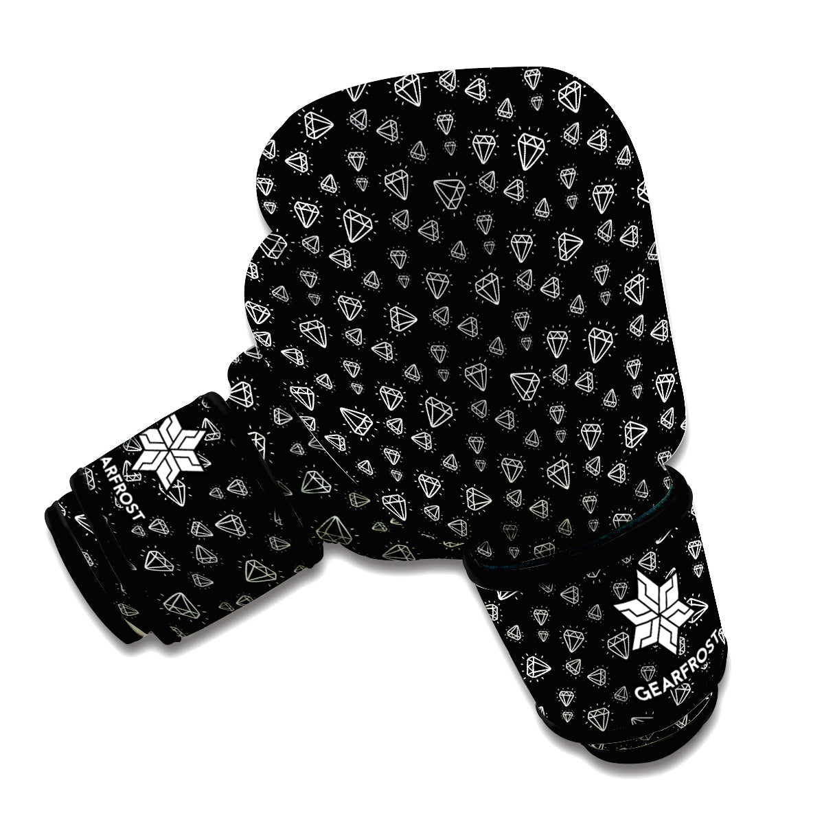 Diamond Pattern Print Boxing Gloves