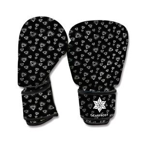 Diamond Pattern Print Boxing Gloves