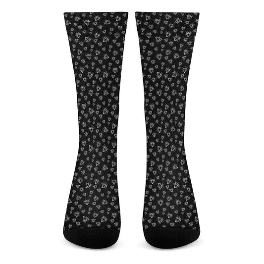 Diamond Pattern Print Crew Socks