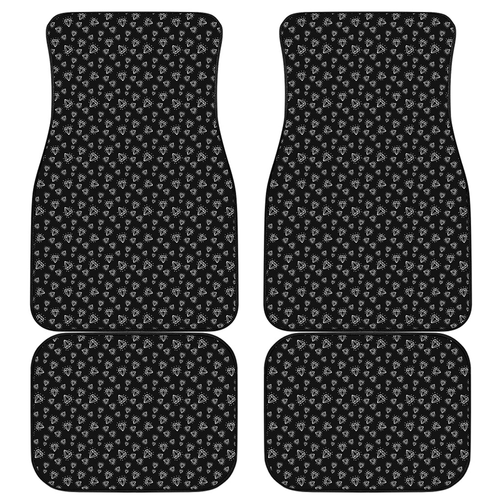 Diamond Pattern Print Front and Back Car Floor Mats