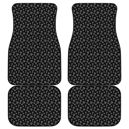 Diamond Pattern Print Front and Back Car Floor Mats