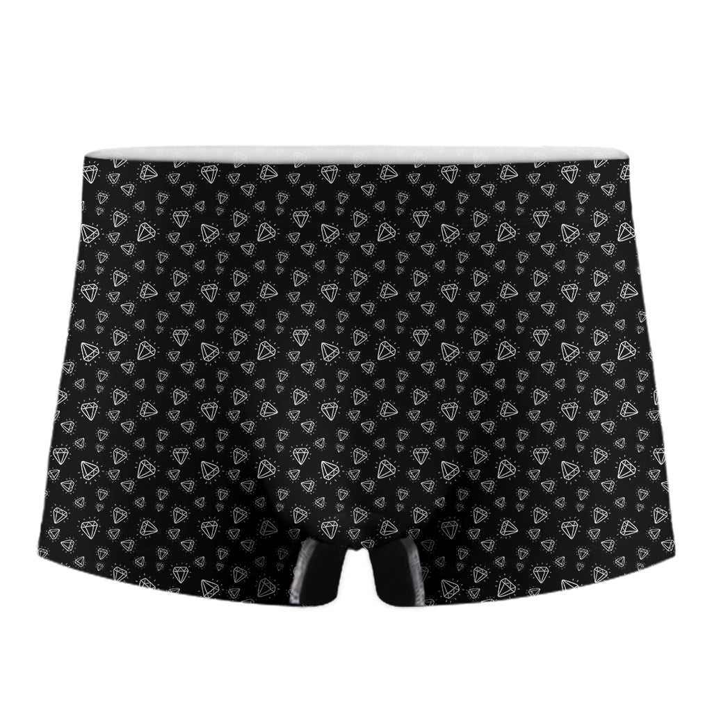 Diamond Pattern Print Men's Boxer Briefs
