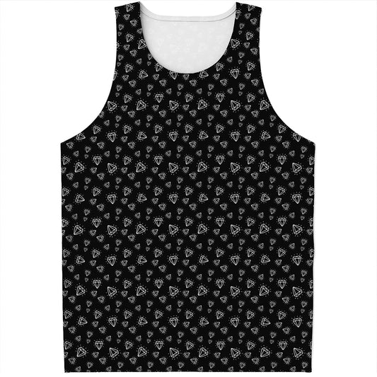 Diamond Pattern Print Men's Tank Top
