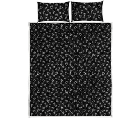 Diamond Pattern Print Quilt Bed Set