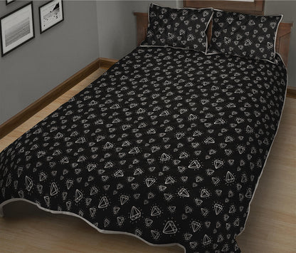Diamond Pattern Print Quilt Bed Set