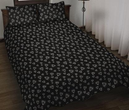 Diamond Pattern Print Quilt Bed Set