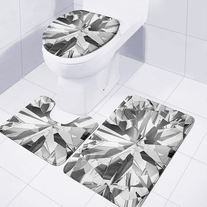 Diamond Print 3 Piece Bath Mat Set