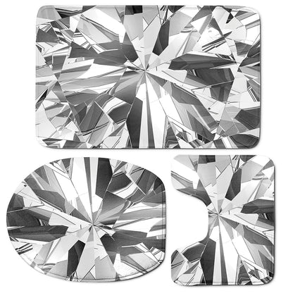 Diamond Print 3 Piece Bath Mat Set