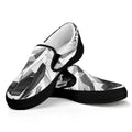 Diamond Print Black Slip On Sneakers