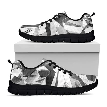 Diamond Print Black Sneakers