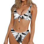 Diamond Print Front Bow Tie Bikini