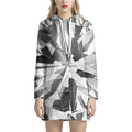 Diamond Print Pullover Hoodie Dress