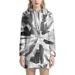 Diamond Print Hoodie Dress
