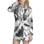 Diamond Print Hoodie Dress