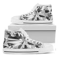 Diamond Print White High Top Sneakers