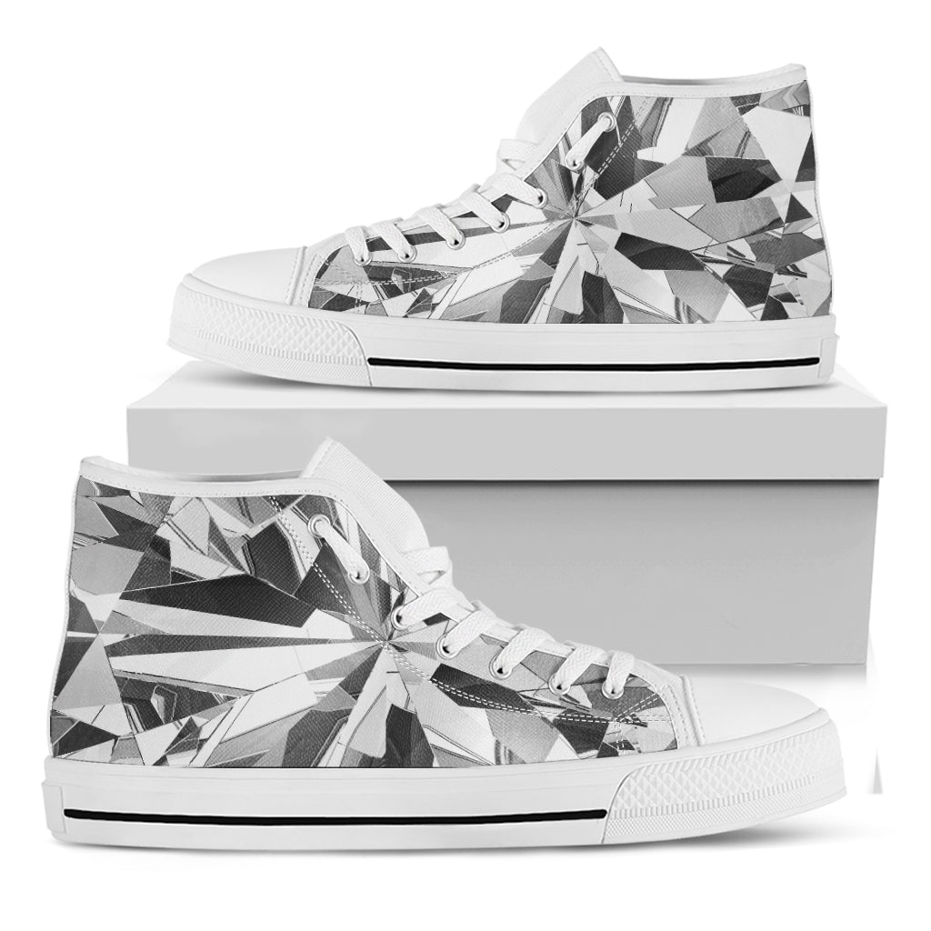 Diamond Print White High Top Shoes