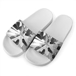 Diamond Print White Slide Sandals