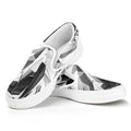 Diamond Print White Slip On Sneakers