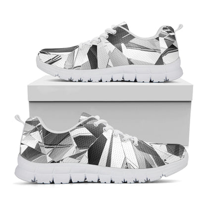 Diamond Print White Sneakers