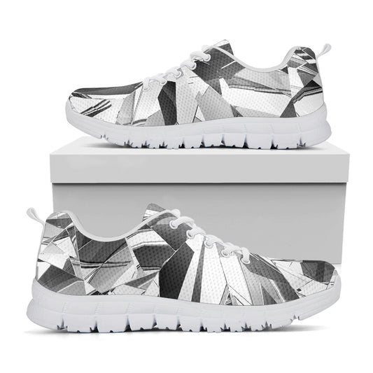 Diamond Print White Sneakers