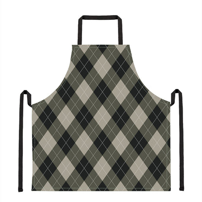 Diamond Shapes Argyle Pattern Print Apron