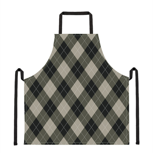 Diamond Shapes Argyle Pattern Print Apron