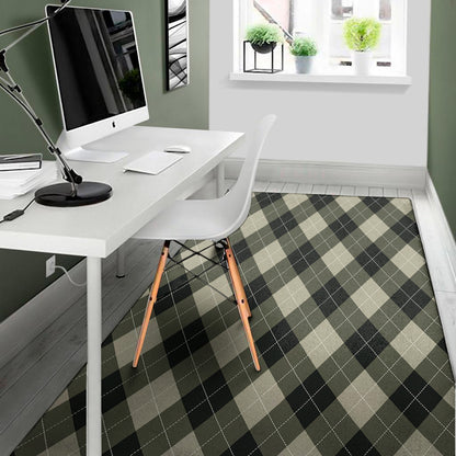 Diamond Shapes Argyle Pattern Print Area Rug